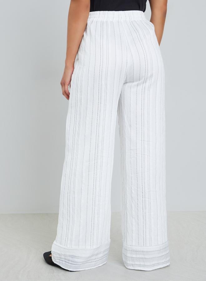 ستايلي بنطال مخطط بأرجل واسعة - Image 3